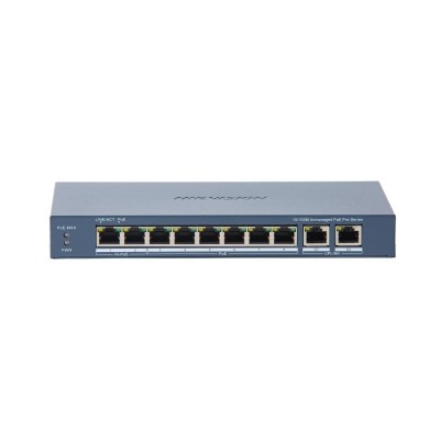 Hikvision 10 prievadų 8 PoE prievadų komutatorius DS-3E0310HP-E(C)
