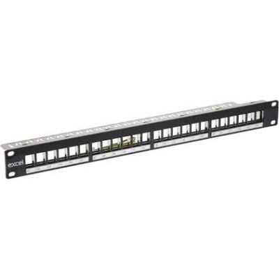 Komutacinė panelė 19'' 1U, EXCEL 100-755 (24 prievadų)