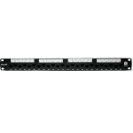 Komutacinė panelė 19'' 1U Excel 100-155 (UTP, Cat.6A, 24 prievadų, neekranuota)