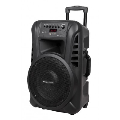 Nešiojama garso sistema 2 belaidžiais UHF rankiniais mikrofonais ir FM imtuvu Nešiojama garso sistema 2 belaidžiais UHF rankiniais mikrofonais ir FM imtuvu