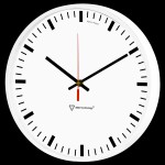 Rodyklinis laikrodis su laiko sinchronizacija 30cm balta be valandų 