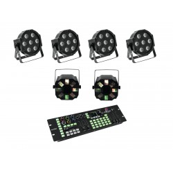 EUROLITE Set 4x LED SLS-7 HCL Floor + 2x LED FE-700 + DMX LED Co