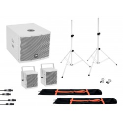 OMNITRONIC Set MOLLY 2.1 Active System Sub + 2x Top + Accessories, white