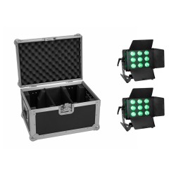 EUROLITE Set 2x LED CLS-9 QCL RGB/WW 9x7W + Case