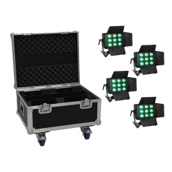 EUROLITE Set 4x LED CLS-9 QCL RGB/WW 9x7W + Case