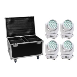 EUROLITE Set 4x LED TMH-X4 white + Case with wheels