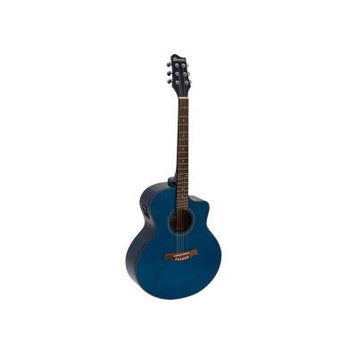 DIMAVERY STW-90 Western Guitar, chrystal blue