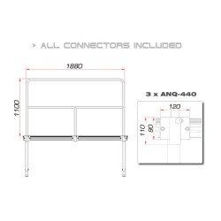 GUIL TMQ-02/440 Stage Rail 188 cm (Aluminium Version) bl