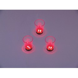 EUROPALMS LED Glass 2oz with Dice Play, red, 3x