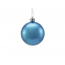 Eglutės žaisliukai EUROPALMS Deco Ball 6cm, blue, metallic 6vnt