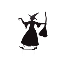 EUROPALMS Slhouette Metal Witch with Broom, 140cm