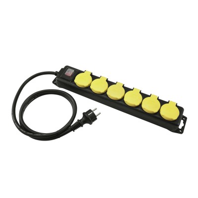 EUROLITE Distributor 6-fold IP44 bk 1.5m EUROLITE Distributor 6-fold IP44 bk 1.5m