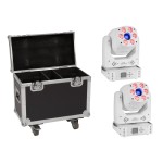 EUROLITE Set 2x LED TMH-H90 Hybrid Moving Head Spot/Wash COB wh + Case