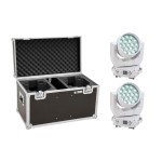EUROLITE Set 2x LED TMH-X4 Moving Head Wash Zoom wh + EU Case