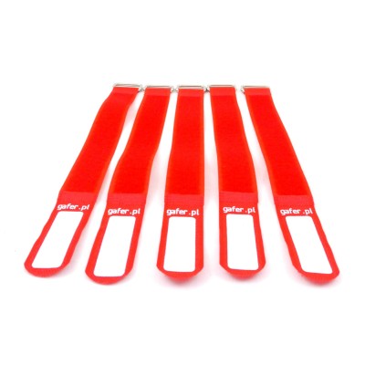 GAFER.PL Tie Straps 25x400mm 5 pieces red GAFER.PL Tie Straps 25x400mm 5 pieces red