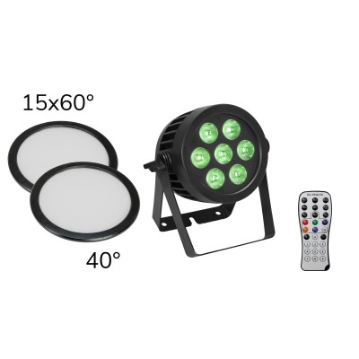 EUROLITE Set LED IP PAR 7x9W SCL Spot + 2x Diffuser Cover (15x60° and 40°) EUROLITE Set LED IP PAR 7x9W SCL Spot + 2x Diffuser Cover (15x60° and 40°)