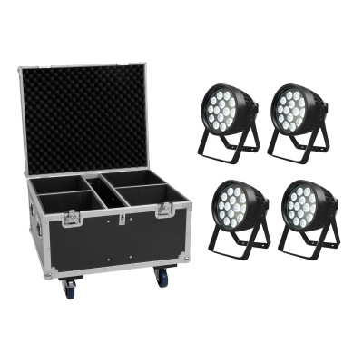 EUROLITE Set 4x LED IP PAR 14x8W QCL + Flightcase EUROLITE Set 4x LED IP PAR 14x8W QCL + Flightcase
