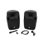 OMNITRONIC XFM-212AP Active 2-way Speaker Set with Wireless Microphone