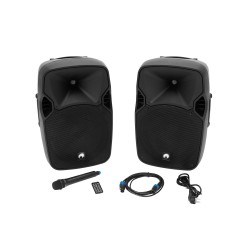 OMNITRONIC XFM-212AP Active 2-way Speaker Set with Wireless Microphone OMNITRONIC XFM-212AP Active 2-way Speaker Set with Wireless Microphone