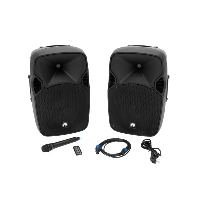OMNITRONIC XFM-212AP Active 2-way Speaker Set with Wireless Microphone OMNITRONIC XFM-212AP Active 2-way Speaker Set with Wireless Microphone