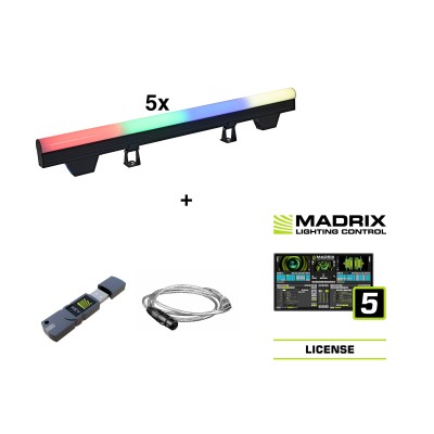 EUROLITE Set 5x LED PT-100/32 Pixel DMX Tube + Madrix Software EUROLITE Set 5x LED PT-100/32 Pixel DMX Tube + Madrix Software