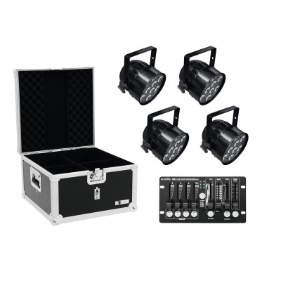 EUROLITE Set 4x LED PAR-56 QCL bk + Case + Controller EUROLITE Set 4x LED PAR-56 QCL bk + Case + Controller