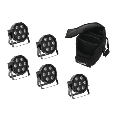 EUROLITE Set 5x LED SLS-7 HCL Spot + Soft Bag EUROLITE Set 5x LED SLS-7 HCL Spot + Soft Bag