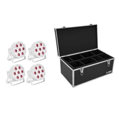 EUROLITE Set 4x LED SLS-7 HCL Floor white + Case EUROLITE Set 4x LED SLS-7 HCL Floor white + Case