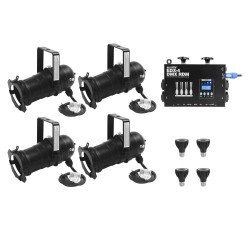 EUROLITE Set 4x PAR-20 Spot bk dim2warm + EDX-4 DMX RDM LED Dimmer Pack EUROLITE Set 4x PAR-20 Spot bk dim2warm + EDX-4 DMX RDM LED Dimmer Pack