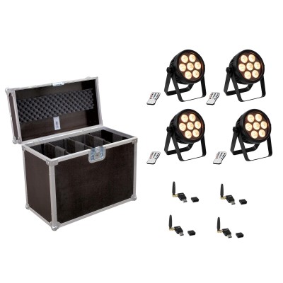 EUROLITE Set 4x LED 7C-7 Silent Slim Spot + USB QuickDMX + Case EUROLITE Set 4x LED 7C-7 Silent Slim Spot + USB QuickDMX + Case