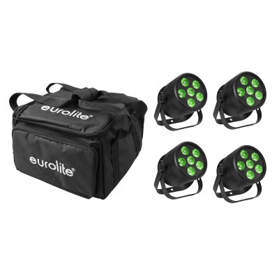 EUROLITE Set 4x LED Silent Par 6 QCL Floor bk + Soft Bag EUROLITE Set 4x LED Silent Par 6 QCL Floor bk + Soft Bag