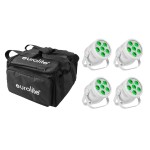 EUROLITE Set 4x LED Silent Par 6 QCL Floor wh + Soft Bag