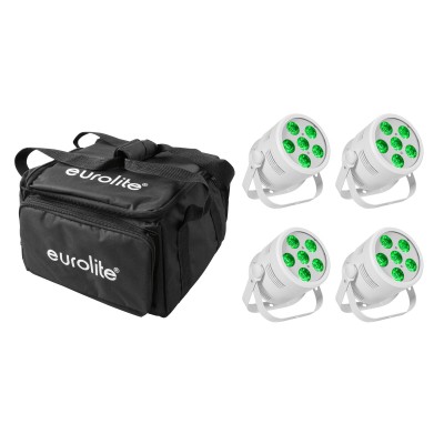 EUROLITE Set 4x LED Silent Par 6 QCL Floor wh + Soft Bag EUROLITE Set 4x LED Silent Par 6 QCL Floor wh + Soft Bag