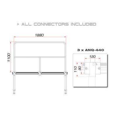 GUIL TMQ-02/440 Stage Rail 188 cm (Aluminium Version)