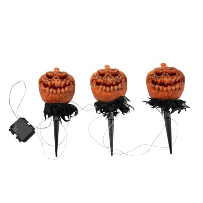 EUROPALMS Halloween Pumpkins with Stake, Set of 3, 39cm EUROPALMS Halloween Pumpkins with Stake, Set of 3, 39cm