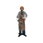 EUROPALMS Halloween Figure Zombie with chainsaw, animated, 170cm
