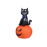 EUROPALMS Halloween Inflatable Figure Cat with Pumpkin, 183cm
