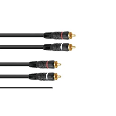 OMNITRONIC RCA Cable 2x2 ground 1.5m OMNITRONIC RCA Cable 2x2 ground 1.5m