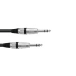 OMNITRONIC Jack Cable 6.3 stereo 1m bk ROAD