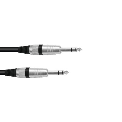 OMNITRONIC Jack Cable 6.3 stereo 1m bk ROAD