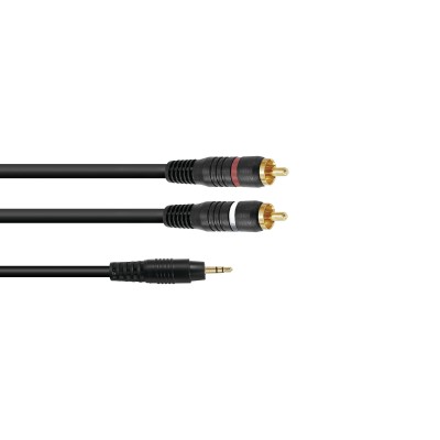 OMNITRONIC Adapter Cable 3.5 Jack/2xRCA 1m bk OMNITRONIC Adapter Cable 3.5 Jack/2xRCA 1m bk
