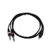 OMNITRONIC Adapter Cable 3.5 Jack/2xJack 1.5m bk