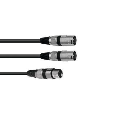 OMNITRONIC Adapter Cable XLR(F)/2xXLR(M) 0.5m bk OMNITRONIC Adapter Cable XLR(F)/2xXLR(M) 0.5m bk