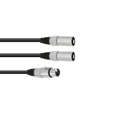 OMNITRONIC Adapter Cable XLR(F)/2xXLR(M) 1m bk OMNITRONIC Adapter Cable XLR(F)/2xXLR(M) 1m bk