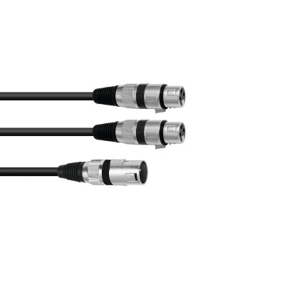 OMNITRONIC Adapter Cable XLR(M)/2xXLR(F) 1.5m bk OMNITRONIC Adapter Cable XLR(M)/2xXLR(F) 1.5m bk
