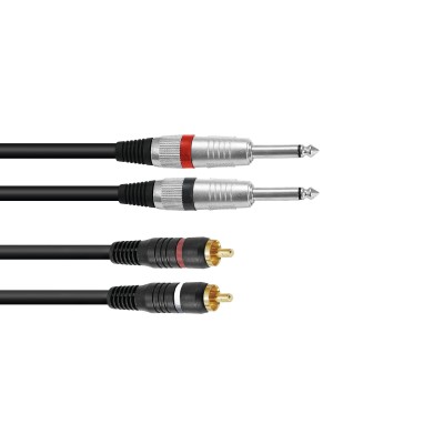 OMNITRONIC Adapter Cable 2xJack/2xRCA 1m bk